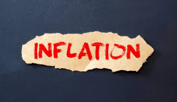Word Inflation Torn Paper — Stock Photo, Image