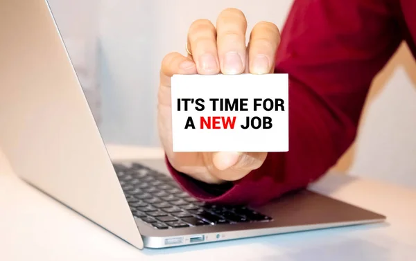 Text auf Notizblock Seine Zeit für einen neuen Job auf weißem Hintergrund. Unternehmen — Stockfoto