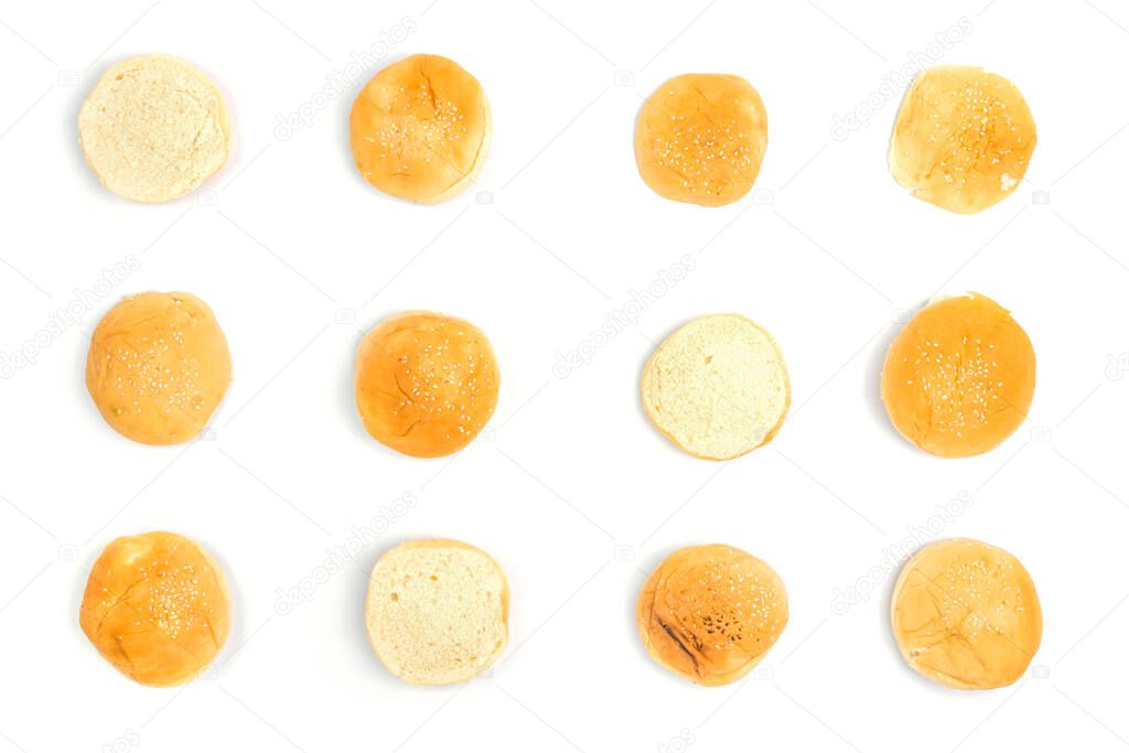      pattern bread burger hamburger or barbecue isolated on a white background