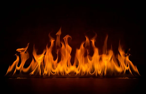 Flamme Brûlante Gazole Png Haute Chaleur Isolé Sur Fond Noir — Photo