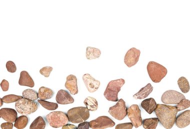 Beyaz arkaplanda izole kayalar