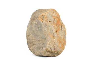 Nehir kayası ya da dağ kayası beyaz bir zeminde izole edilmiş.