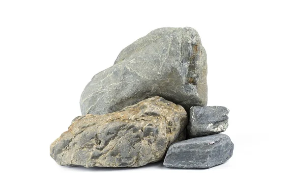 Nehir kayası ya da dağ kayası beyaz bir zeminde izole edilmiş.