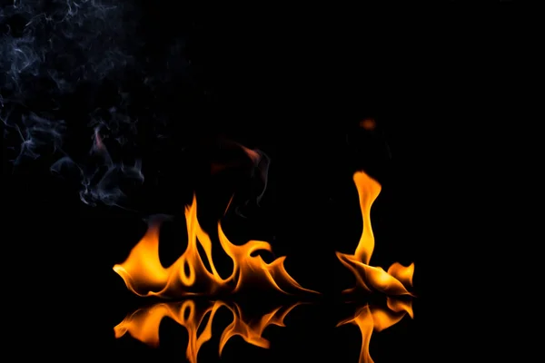 Tűz Láng Égő Fűtőolaj Gáz Png Fekete Alapon — Stock Fotó