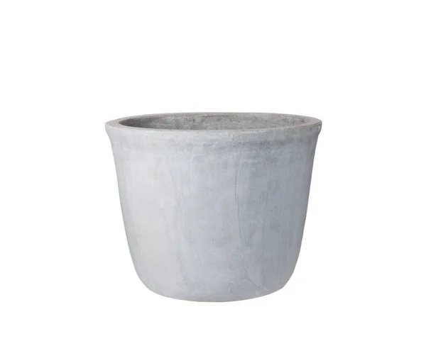 Vaso Vuoto Ceramica Grigio Fiore Isolato Sullo Sfondo Bianco Vaso — Foto Stock