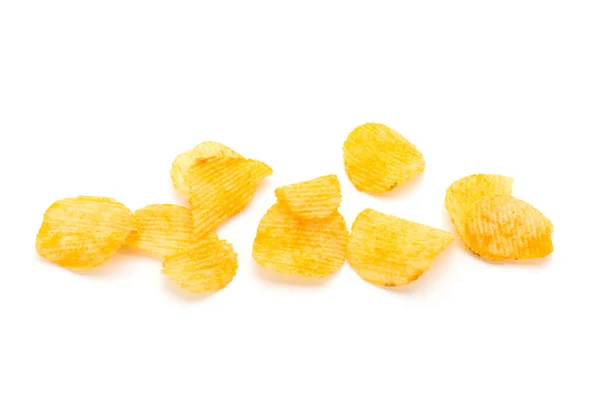 Potatoes Cut Thin Strips Deep Fried Delicious Salt Mixture Isolated —  Fotos de Stock