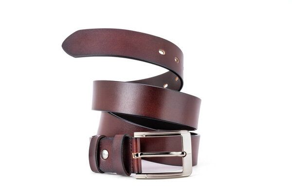 new belt men and women brown red stylish fashion isolated on white background