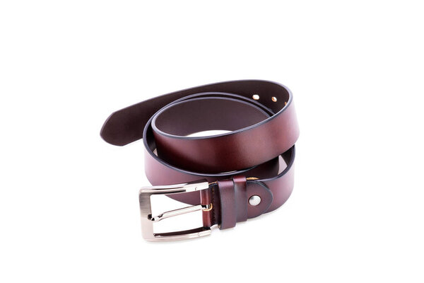 new belt men and women brown red stylish fashion isolated on white background