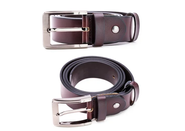 Set New Belt Men Women Brown Red Stylish Fashion Isolated — Stock Fotó