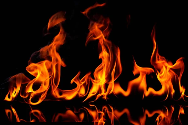 Feuer Und Flamme Brennendes Heizöl Gas Png Auf Schwarzem Hintergrund — Stockfoto