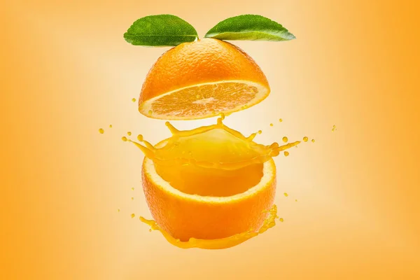 Orange Juice Isolated Orange Background —  Fotos de Stock