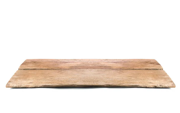 Stara Drewniana Podłoga Lub Podium Wystawiania Wyrobów Izolowany Białym — Zdjęcie stockowe
