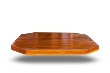 Wooden floor or dark table or stand for displaying products isolated on a white background