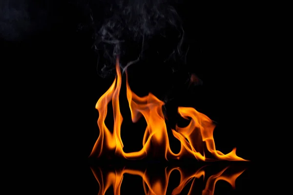 Огонь Пламя Горящего Мазута Черном Фоне — стоковое фото