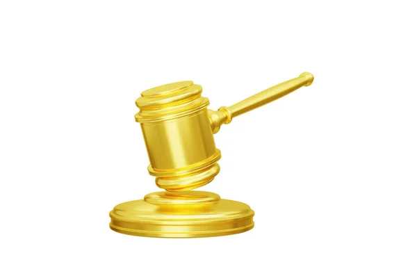 Illustratie Van Justitie Concept Met Gouden Hamer Van Rechter Pictogram — Stockfoto