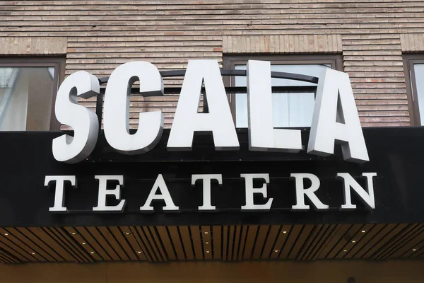 Karlstad Suède Juin 2021 Vue Rapprochée Panneau Théâtre Scala — Photo