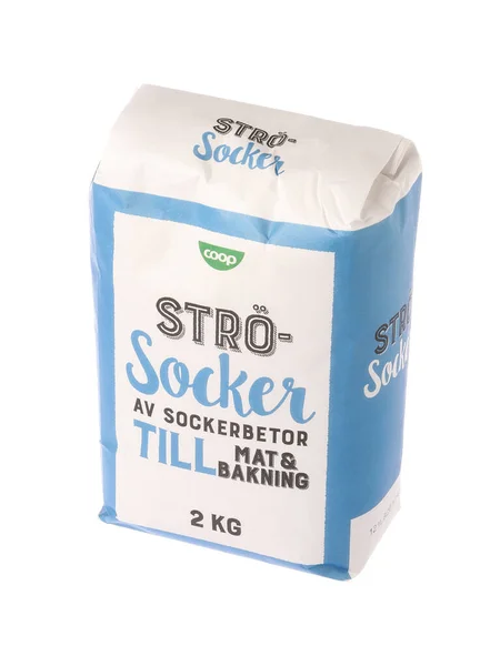 Stoccolma Svezia Dicembre 2021 Pacchetto Coop Zucchero Guscio Mercato Svedese — Foto Stock