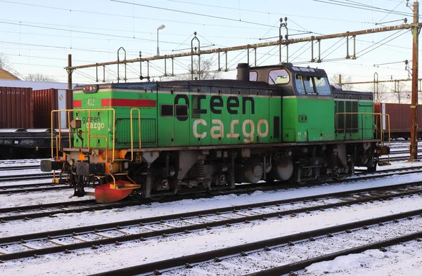 スウェーデンクリルボ 2021年12月20日グリーン貨物ディーゼル電気機関車クラスTd — ストック写真