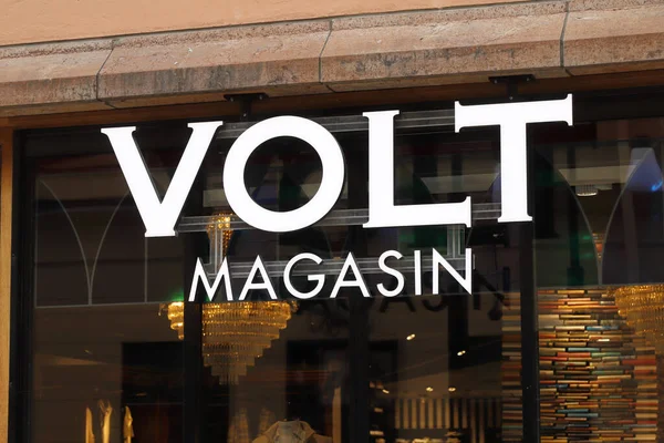 Orebro Schweden April 2022 Großaufnahme Des Volt Magasin Modegeschäfts Volt — Stockfoto