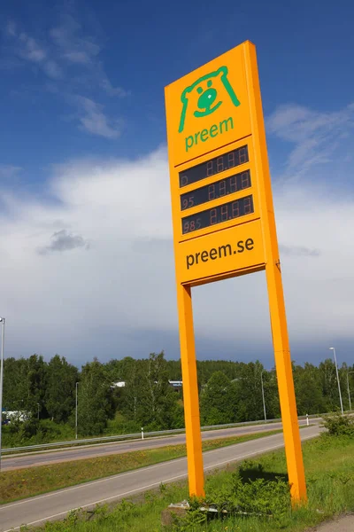 Orkeljunga Suecia Junio 2022 Señal Información Sobre Los Precios Gasolina — Foto de Stock