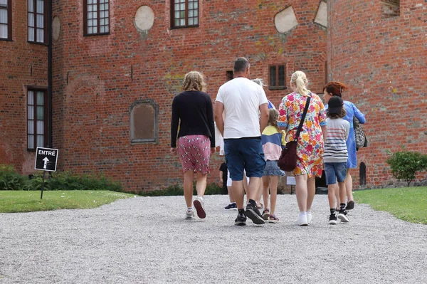 Mariefred Sweden July 2022 Family Visiting Gripsholm Castle — 图库照片