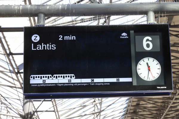 Helsinkim Finland August 2022 Platform Destination Information Sign Rack Departure — стокове фото