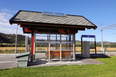 Ler, Norveç - 2 Eylül 2022 Ler banliyö tren istasyonu.