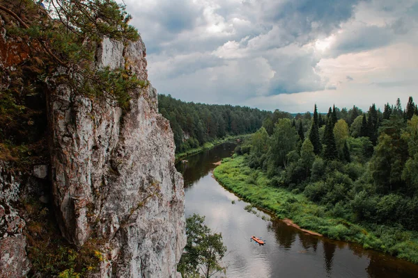 Свердловская Область Слобода Скалы Чусовой Реке — стоковое фото