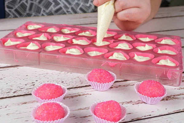 Bicho Brazilian Candy Background Baker Filling Bonbons Ganache — Stock Photo, Image