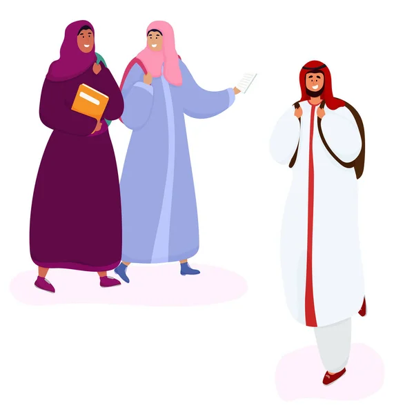 Estudiantes árabes, hombres y mujeres — Archivo Imágenes Vectoriales