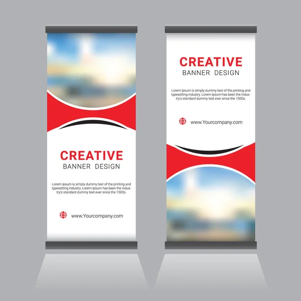 Roll Standee Πρότυπο Σχεδιασμού Banner — Διανυσματικό Αρχείο