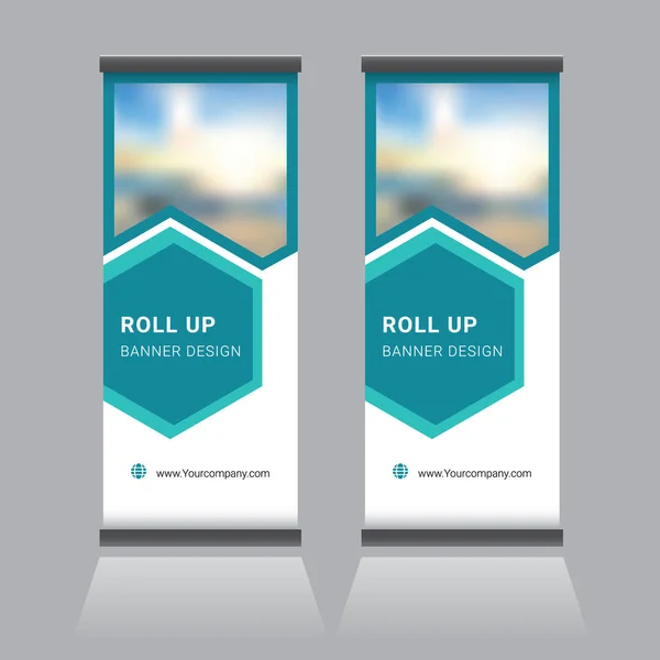 Μοντέρνο Roll Standee Banner Πρότυπο Σχεδιασμού — Διανυσματικό Αρχείο