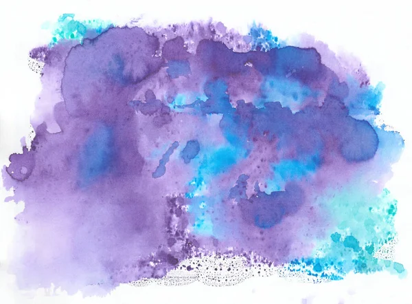 Púrpura Azul Abstracto Acuarela Fondo Sobre Fondo Blanco — Foto de Stock