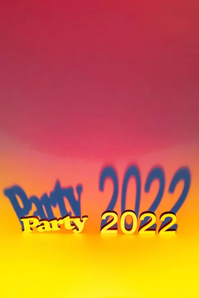 Partito 2022 Frase Sfondo Luminoso Colorato Spazio Copia Invito Vacanza — Foto Stock