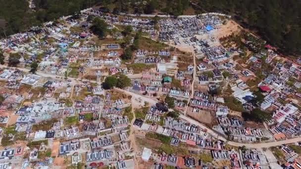 Drone Flying Graveyard Dalat Vietnam Aerial View Burial Structures Cemetery — Stock Video