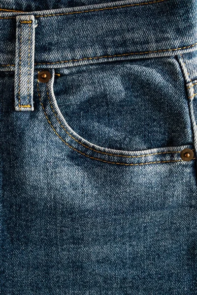 Jeans Τσέπη Closeup Μπλε Τσέπη Denim Ραφή — Φωτογραφία Αρχείου