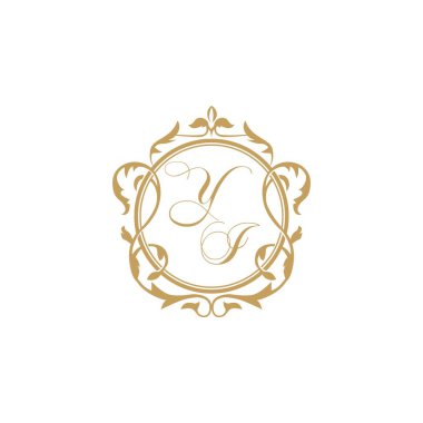 YI Düğün davetiyesi zarif süs çemberi element vektör grafik şablonu ile