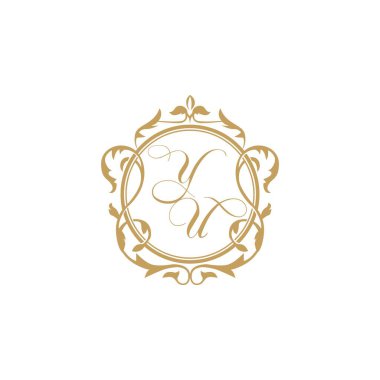 YU Düğün başlangıç daveti zarif süs çemberi element vektör grafik şablonu