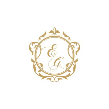 EG Düğün Davetiyesi Zarif süs çemberi element vektör şablonu ile