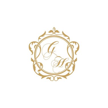 GI Düğün davetiyesi zarif süsleme dairesi vektör grafik şablonu ile