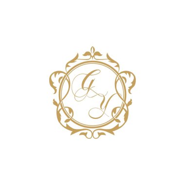 GY Düğün davetiyesi zarif süs çemberi element vektör şablonu ile