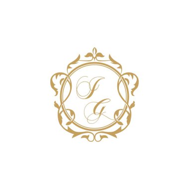 IG Düğün davetiyesi zarif süsleme dairesi element vektör şablonu ile