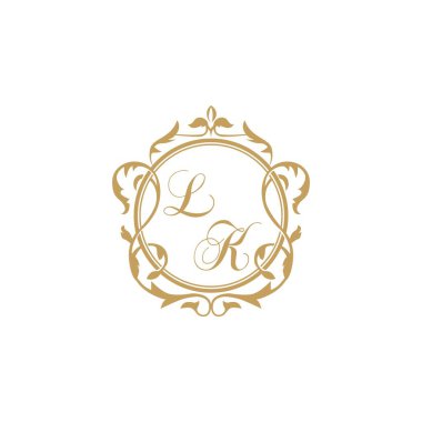 LK Düğün başlangıç daveti zarif süs çemberi element vektör grafik şablonu