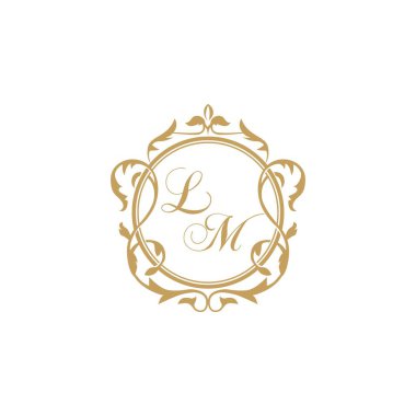 LM Düğün başlangıç daveti zarif süs çemberi element vektör grafik şablonu