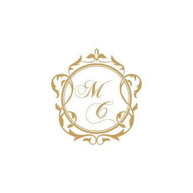 MC Düğün başlangıç daveti zarif süs çemberi element vektör grafik şablonu