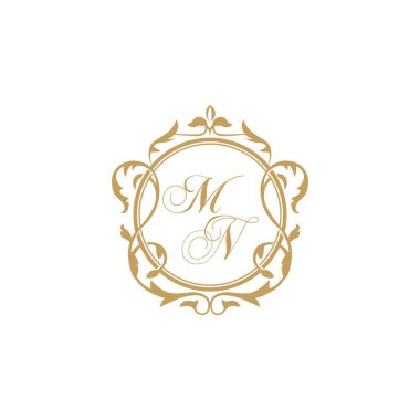 MN Düğün başlangıç daveti zarif süs çemberi element vektör grafik şablonu