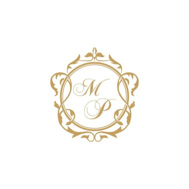 MP Düğün davetiyesi zarif süs çemberi element vektör grafik şablonu ile