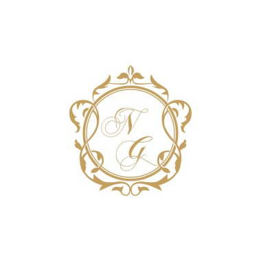 NG Düğün başlangıç daveti zarif süs çemberi element vektör grafik şablonu