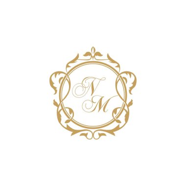 NM Düğün başlangıç daveti zarif süs çemberi element vektör grafik şablonu