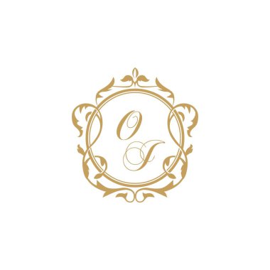 OJ Düğün davetiyesi zarif süs çemberi element vektör grafik şablonu ile